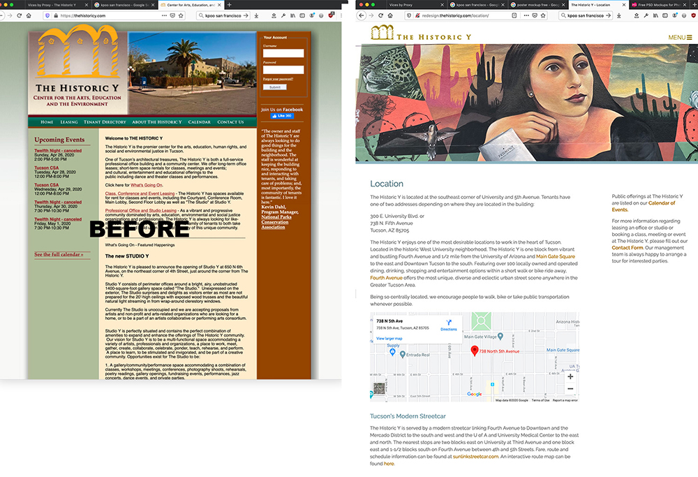 website before and after
